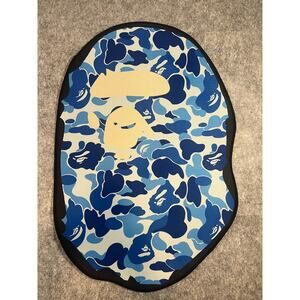 Bape Big Head Blue Rug‎ Non Slip Back